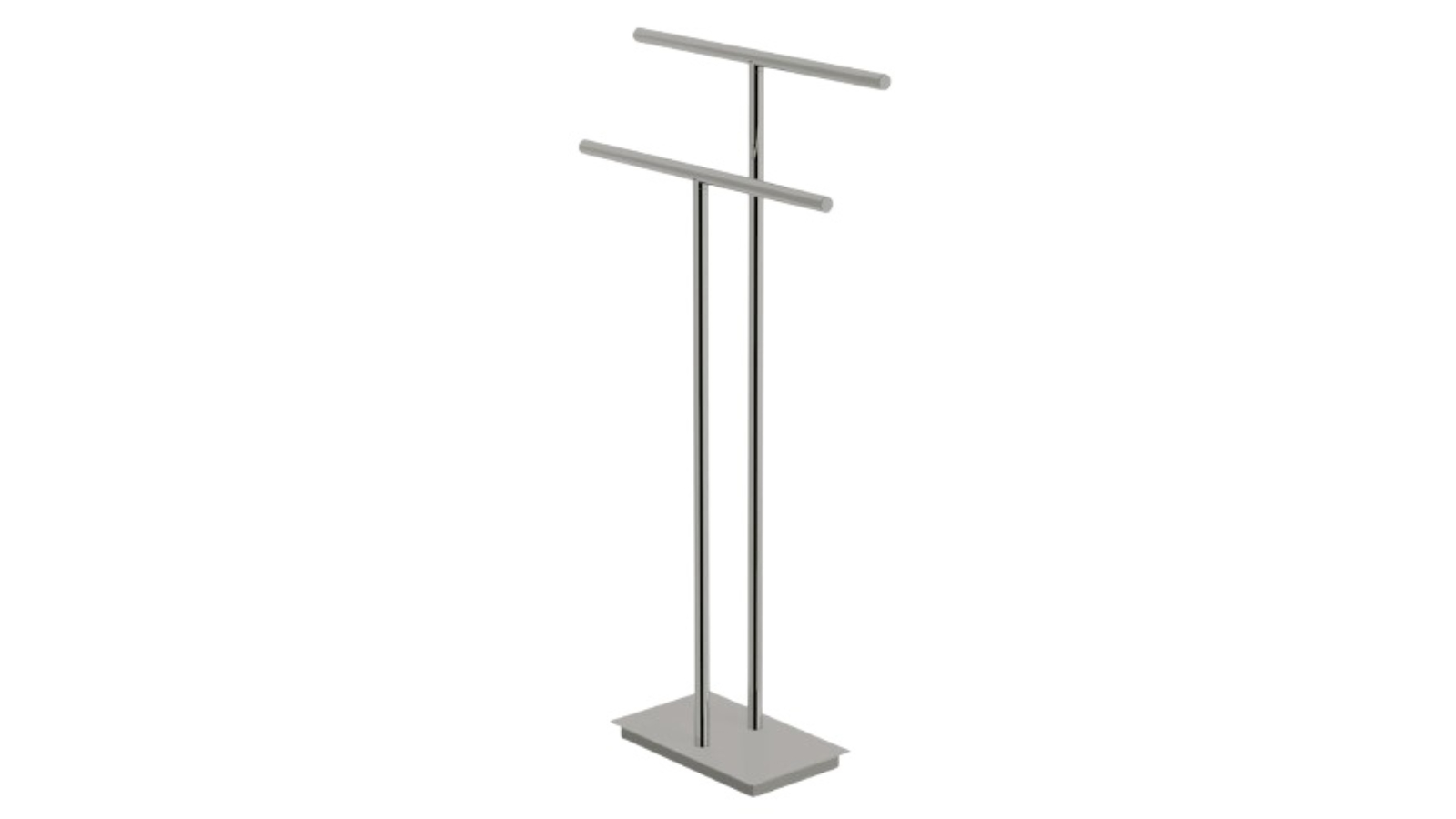 Parisi Tondo Freestanding Double Towel Holder - Brushed Nickel