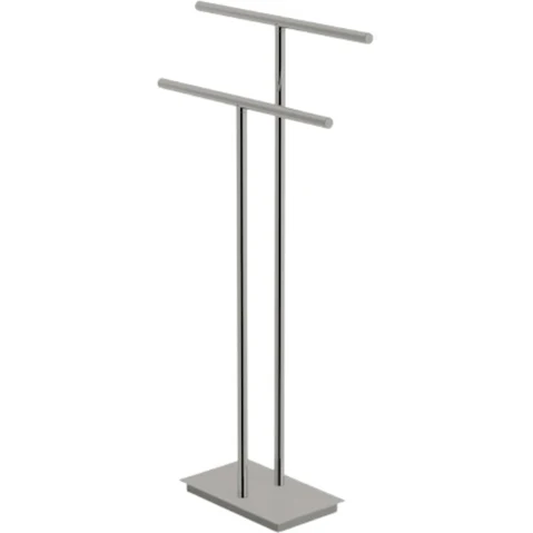 Parisi Tondo Freestanding Double Towel Holder - Brushed Nickel