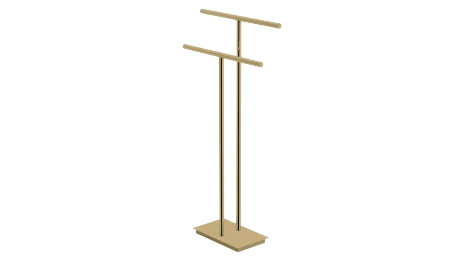 Parisi Tondo Freestanding Double Towel Holder - Brushed Brass