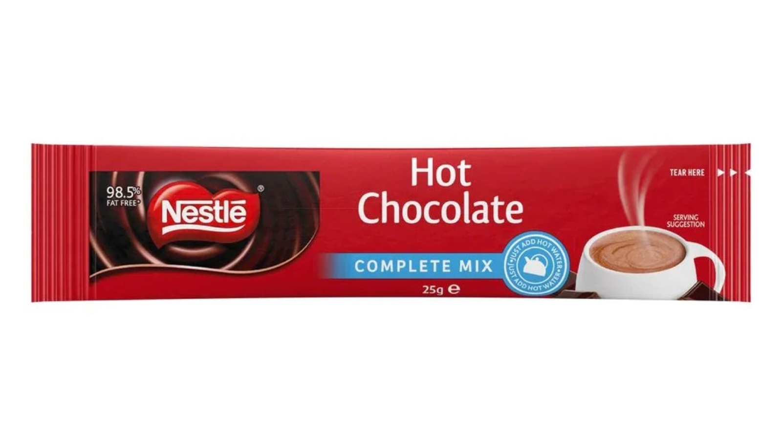Nestle 25g Complete Mix Hot Chocolate Individual Stick Sachet - Box of 100