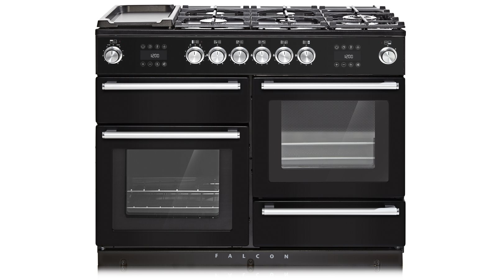 Falcon Nexus Steam 1100mm Chrome Fitting Freestanding Dual Fuel Cooker