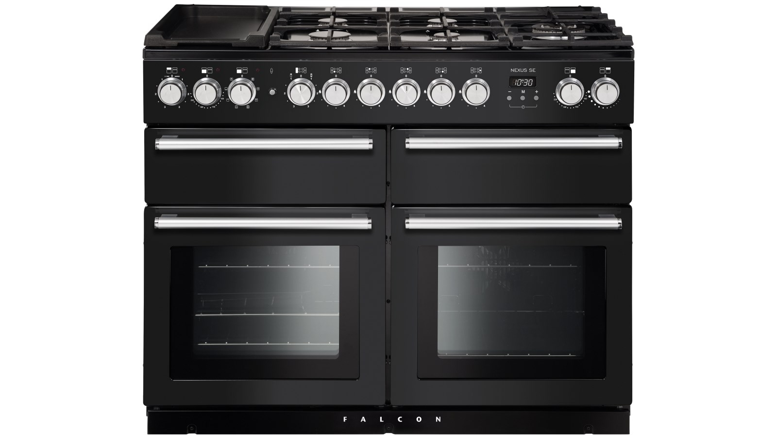 Falcon Nexus SE 1100mm Dual Fuel Chrome Fitting Freestanding Cooker - Charcoal Black