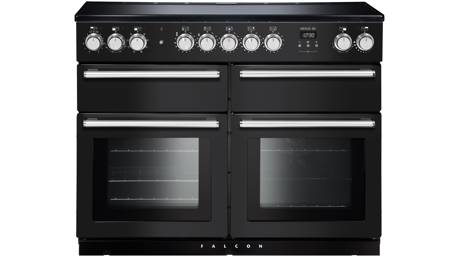 Falcon Nexus SE 1100mm Chrome Fitting Freestanding Induction Cooker - Charcoal Black