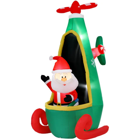 Jingle Jollys 2.55metre Christmas Inflatable Santa in Helicopter