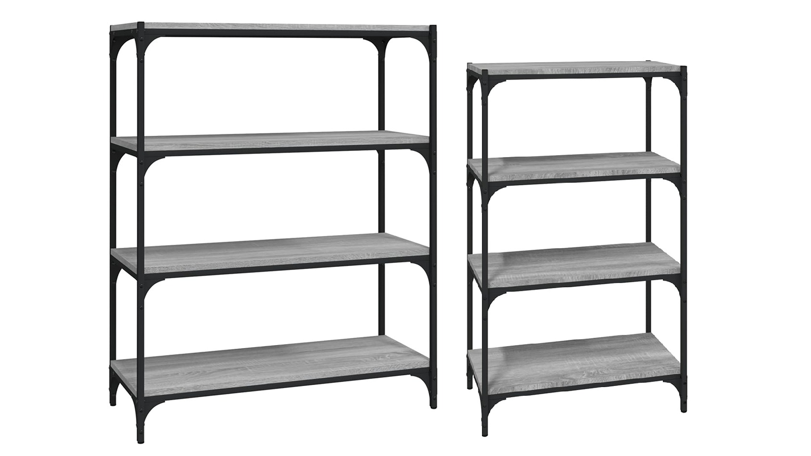 vidaXL Grey Sonoma Engineered Wood and Steel Book Cabinet