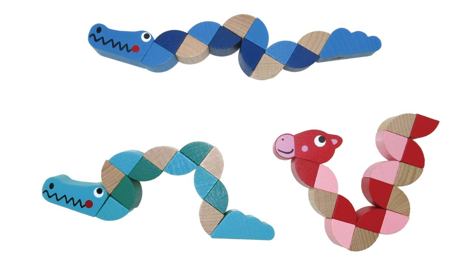 Kaper Kidz Set of 3 Wooden Jointed Crocodile Giraffe Fidget Toy