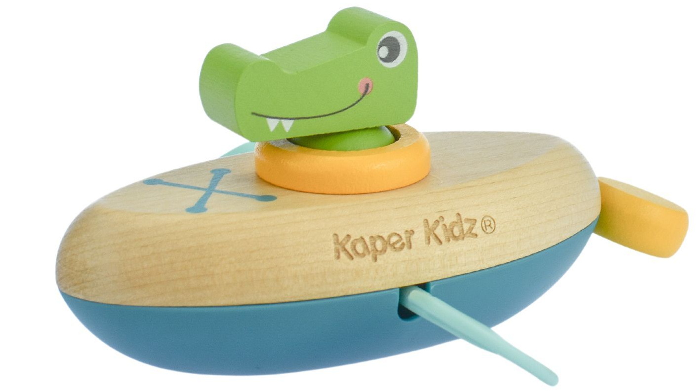 Kaper Kidz Animal Canoe Pull String Crocodile Water Bath Toy