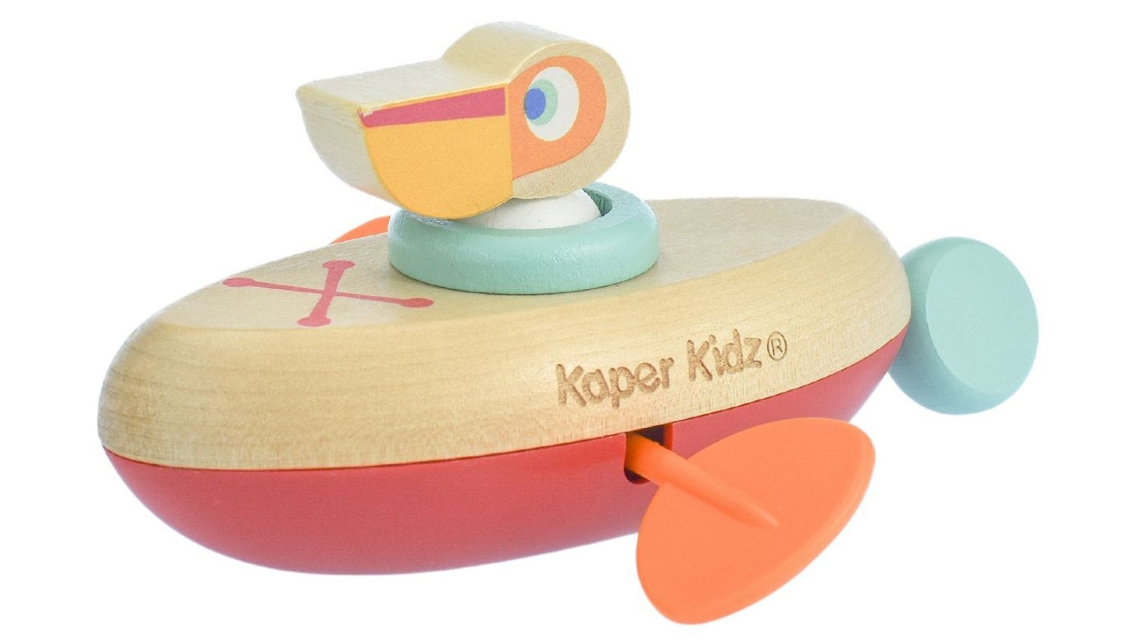 Kaper Kidz Animal Canoe Pull String Pelican Water Bath Toy