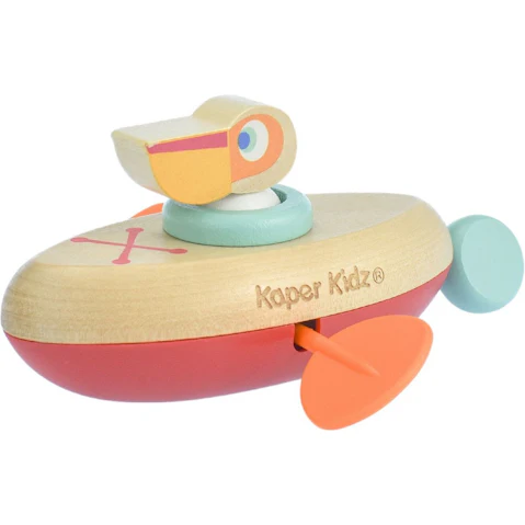Kaper Kidz Animal Canoe Pull String Pelican Water Bath Toy