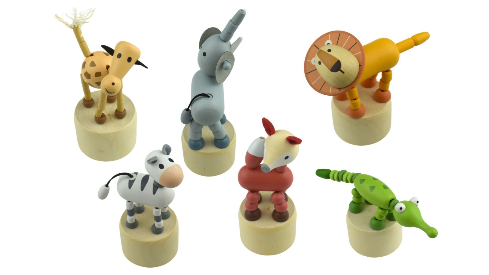 Kaper Kidz Set of 6 Calm and Breezy Wooden Dancing Jungle Animal