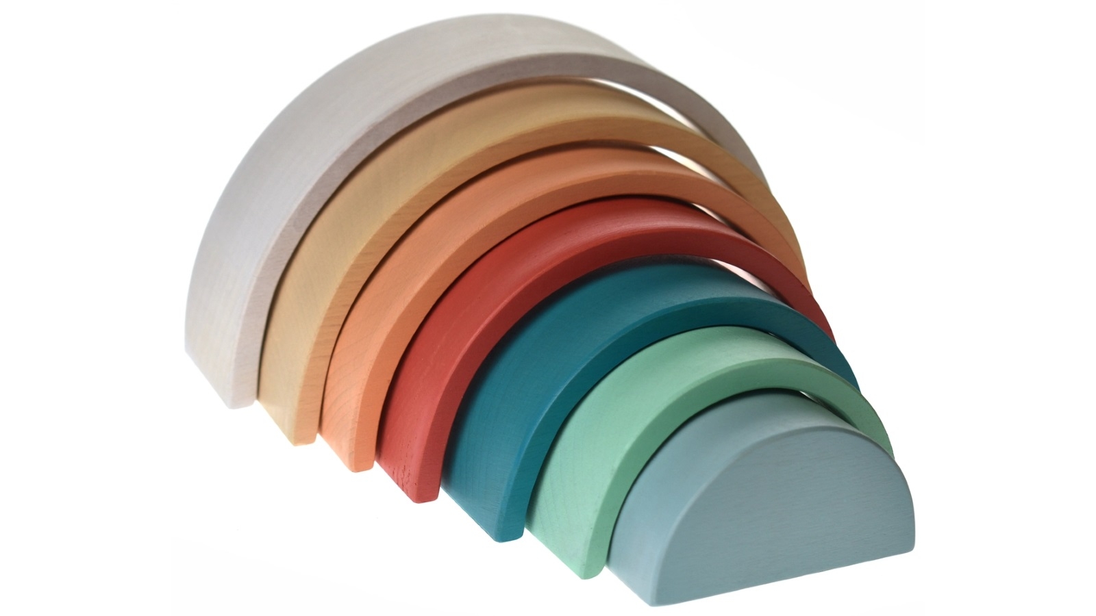 Kaper Kidz Calm and Breezy Wooden Stacking Rainbow Terracotta