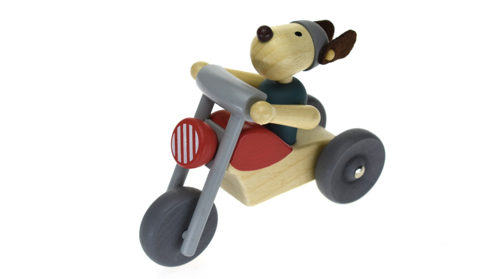 Kaper Kidz Retro MD Motorcycle Wooden Toy with Cute Dog - Blue