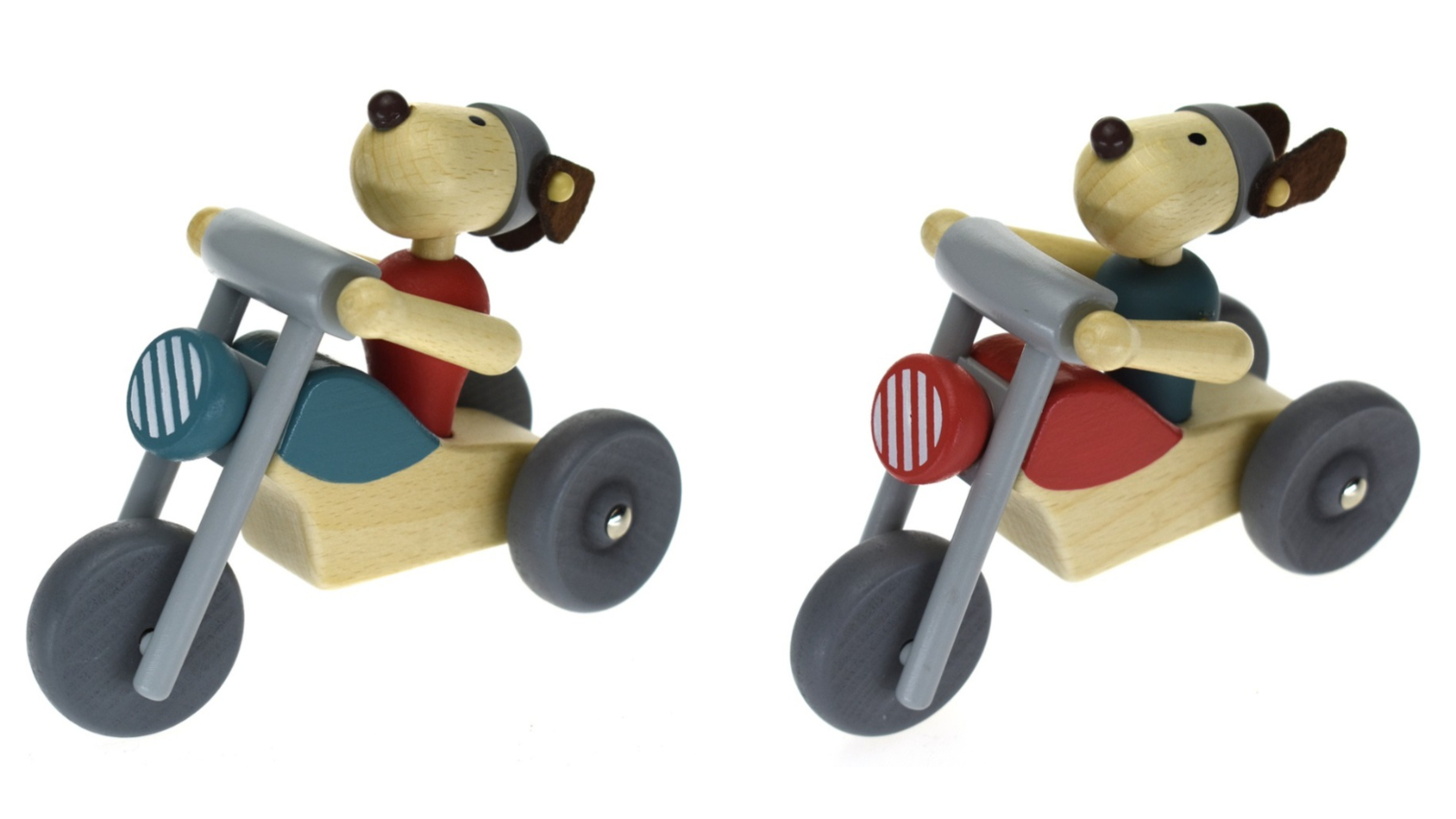 Kaper Kidz Retro MD Motorcycle Wooden Toy with Cute Dog