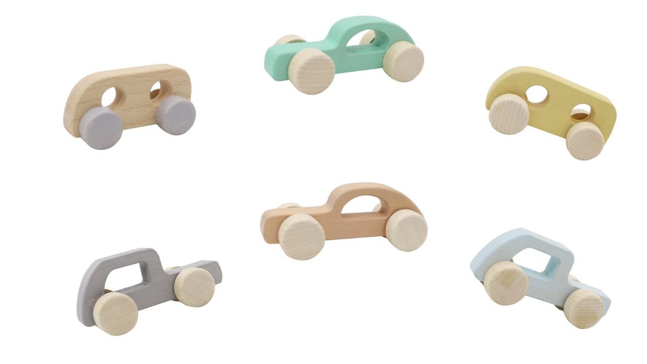 Kaper Kidz Set of 6 Calm and Breezy Wooden Car in Display Box 