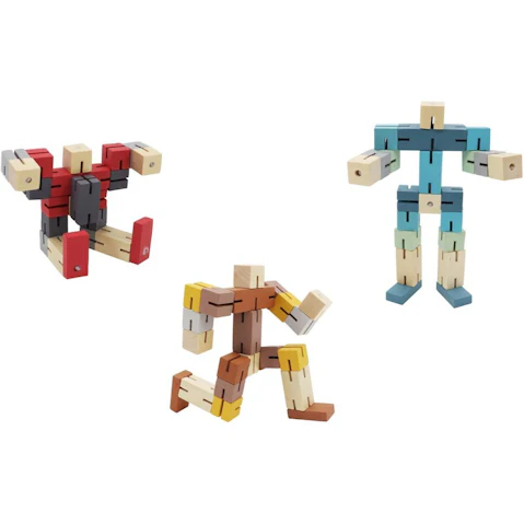 Set of 3 Calm and Breezy Twist and Lock Robot Cube