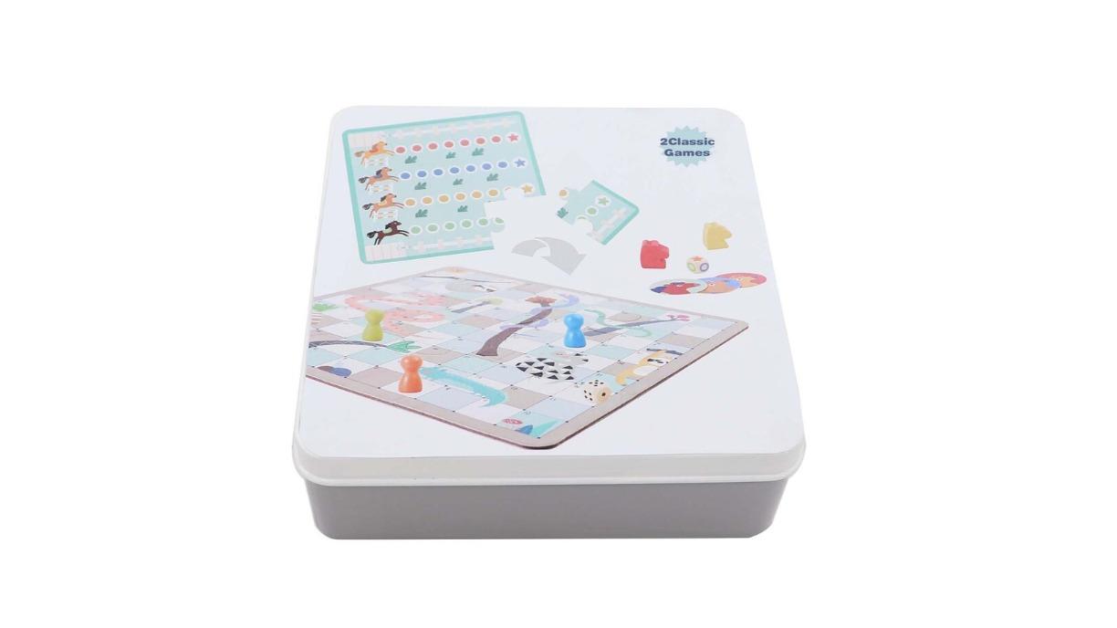 Kaper Kidz 2-in-1 Game in Tin Box Snake and Ladder Horse Racing 
