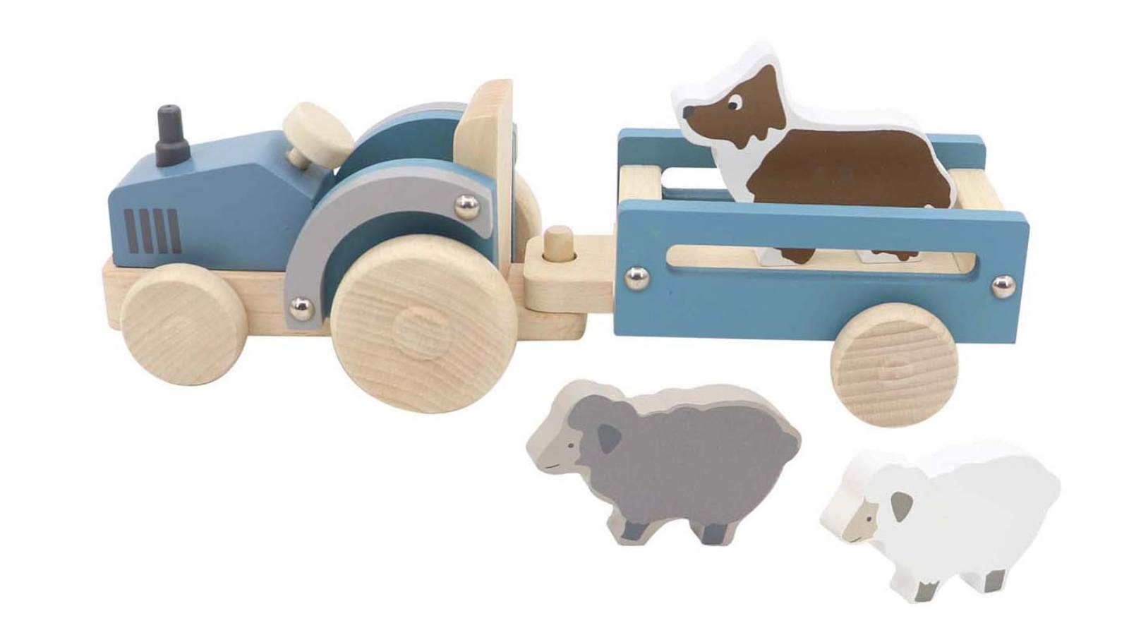 Kaper Kidz Wooden Tractor with Sheep Dog