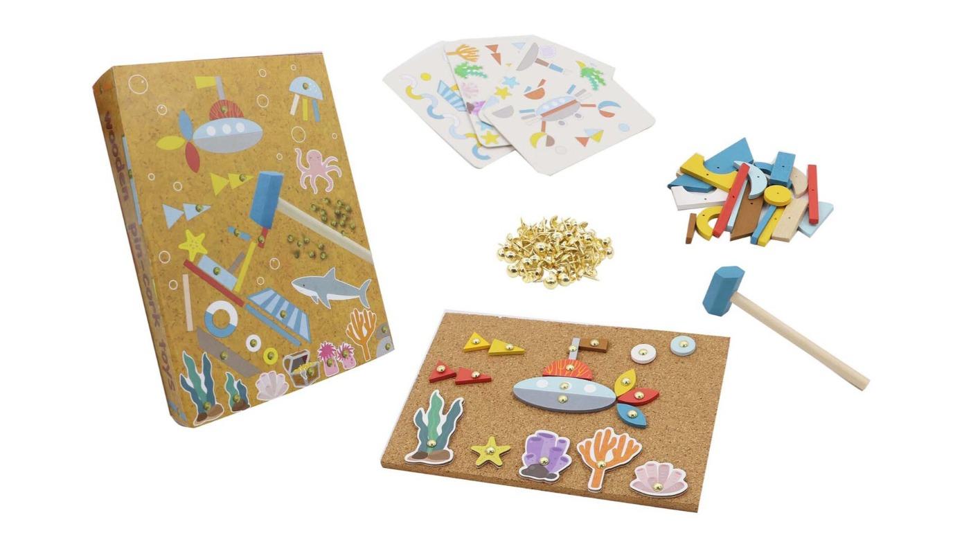 Kaper Kidz Wooden Underwater World Tap a Shape in Book Case