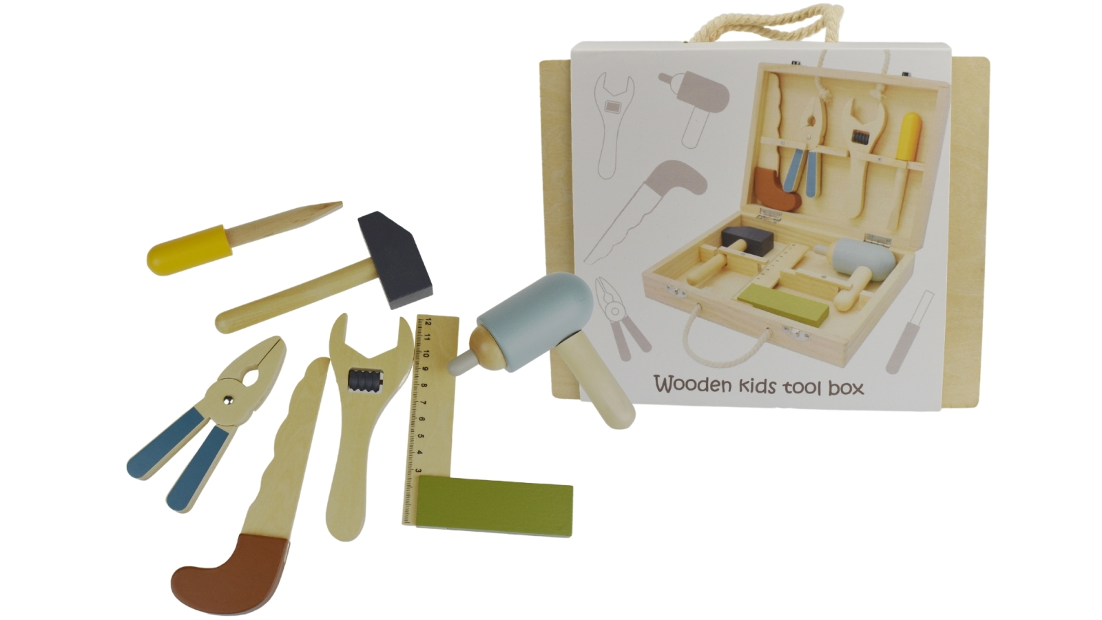 Kaper Kidz Calm and Breezy Wooden Kids Toolbox Boxed Set