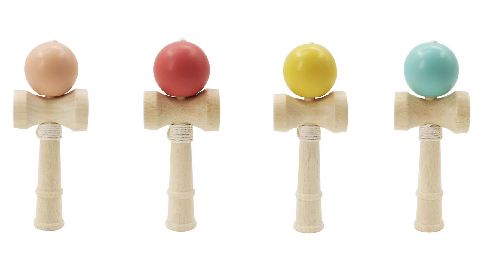 Kaper Kidz Set of 4 Wooden Kendama Catch The Ball Game