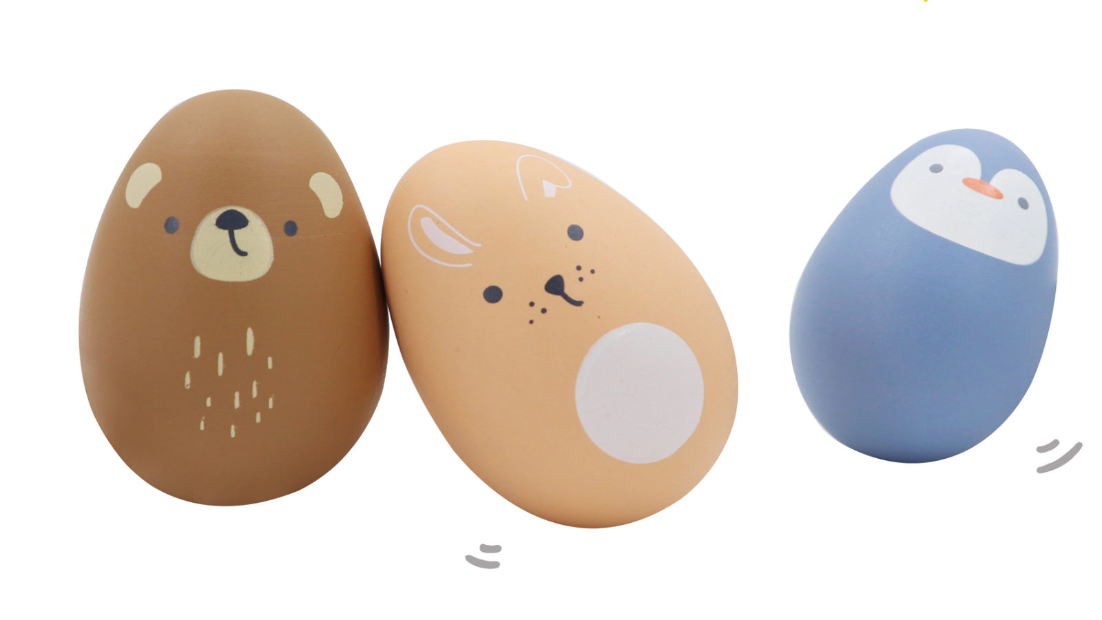 Kaper Kidz Pack of 3 Wooden Animal Egg Shaker