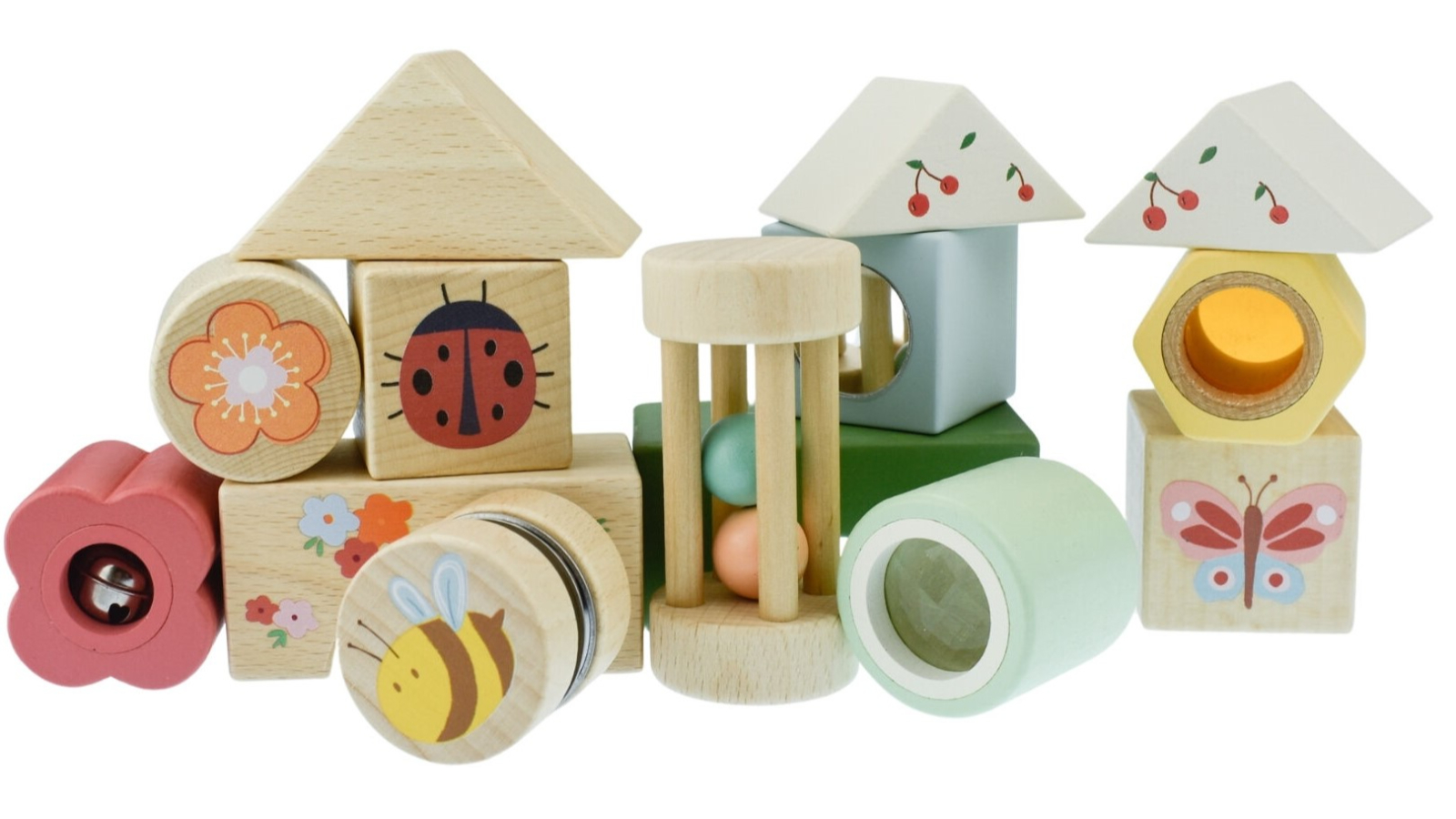 Kaper Kidz 14 Piece Wooden Spring Insect Activity Blocks