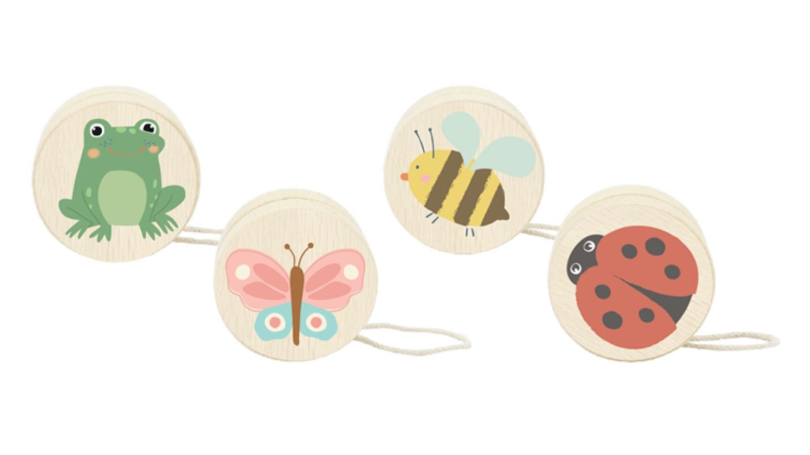 Kaper Kidz Set of 4 Wooden Spring Insect Yo Yo