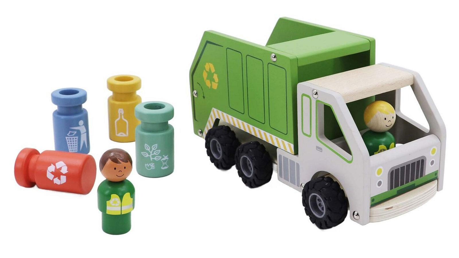 Kaper Kidz Wooden Recycling Garbage Truck Playset   