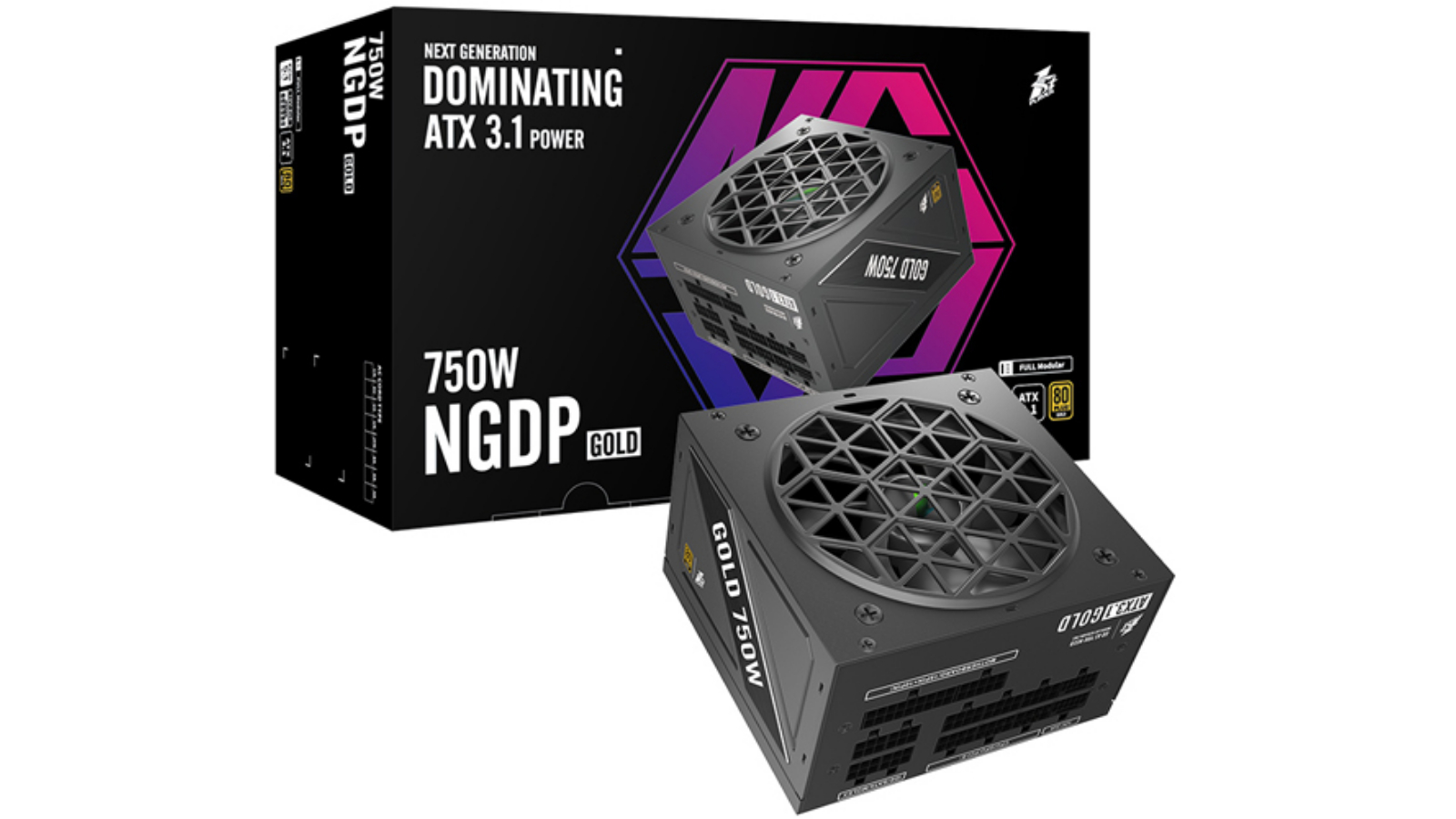1st Player Gold NGDP ATX 3.1 80+ 750W Modular Power Supply - Black