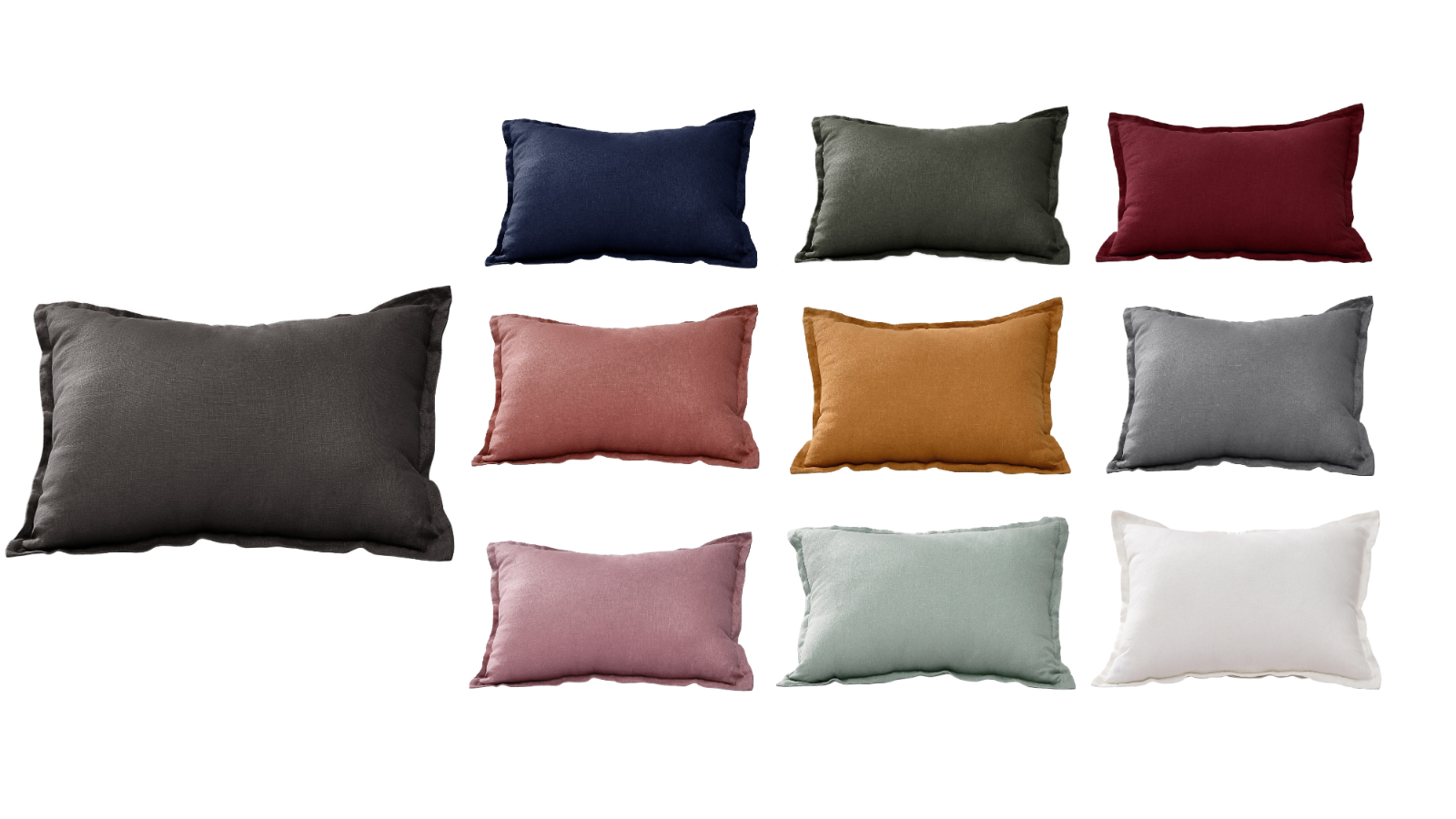 Natural Home ARDENNE 40 x 60cm Washed French Linen Rectangular Cushion