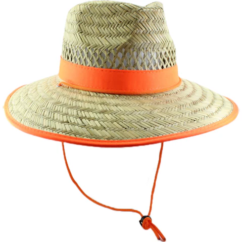 Action Bike and Ski Lightweight UPF50+ Broad Brim Straw Hat with Adjustable Chin Strap