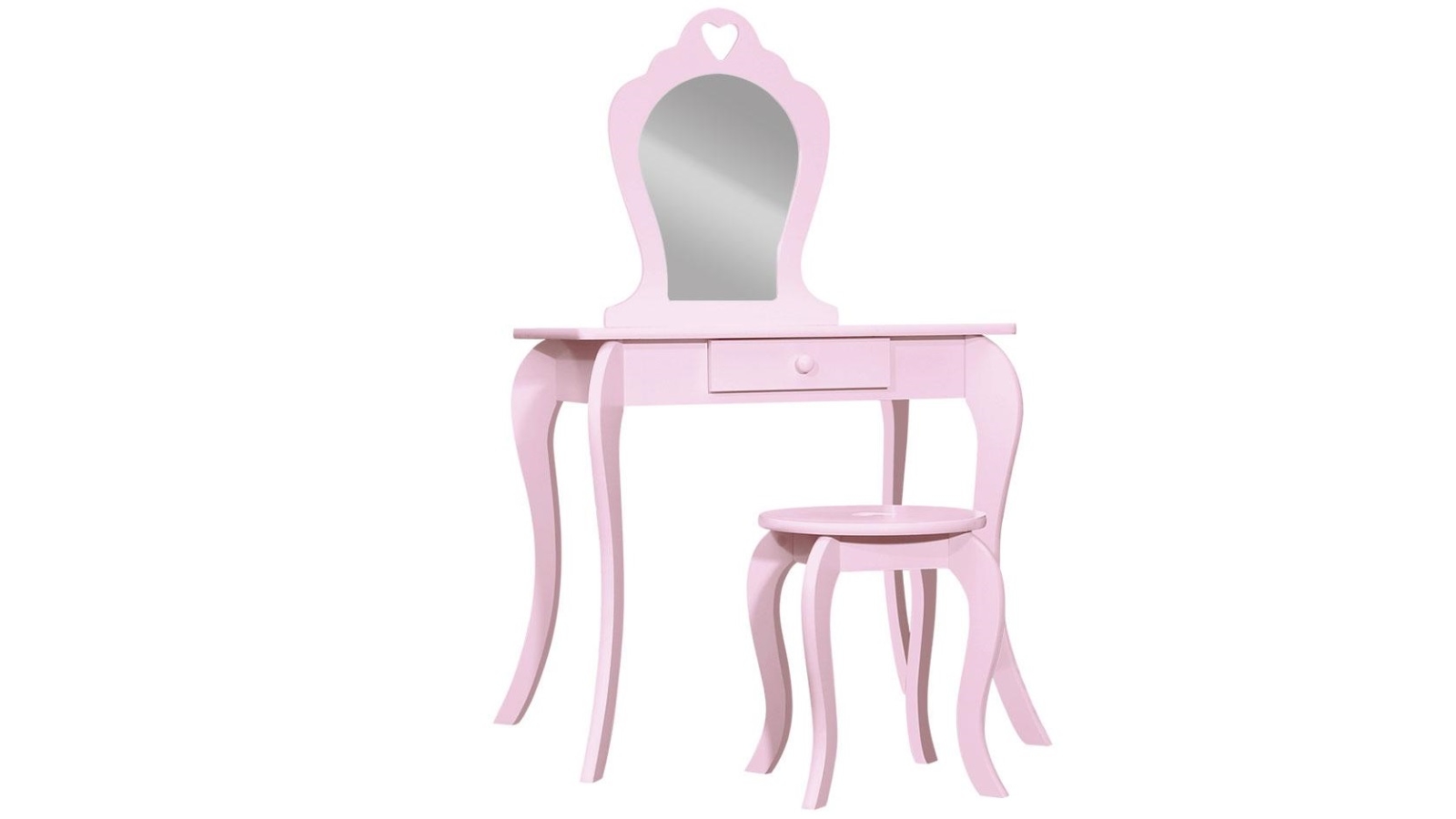 Keezi 1-Drawer Pink Dressing Table with Mirror
