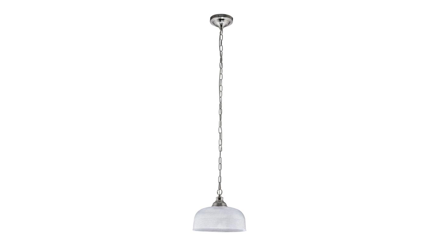Luminea Nirvana Modern Glass Shade Pendant Lamp Light - Satin Chrome