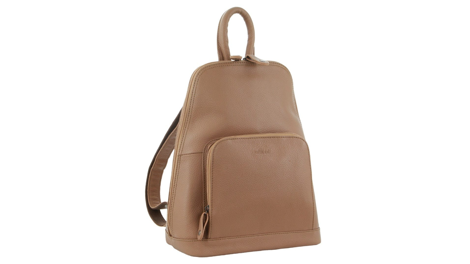 Milleni Ladies Leather Twin Zip Backpack - Burro