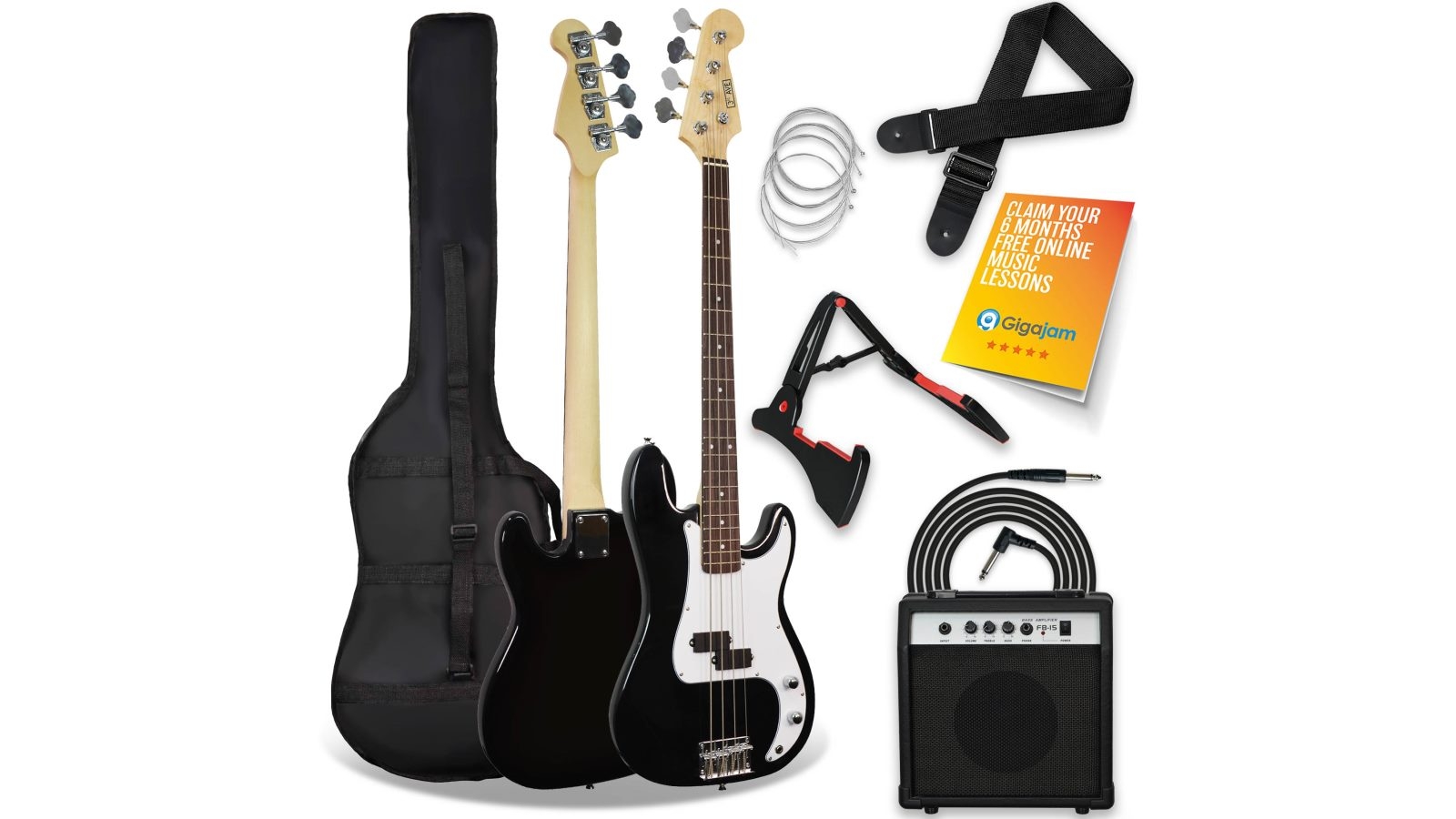 Electric Bass Guitar 4 String with Amp and Accessories - 3rd Avenue
