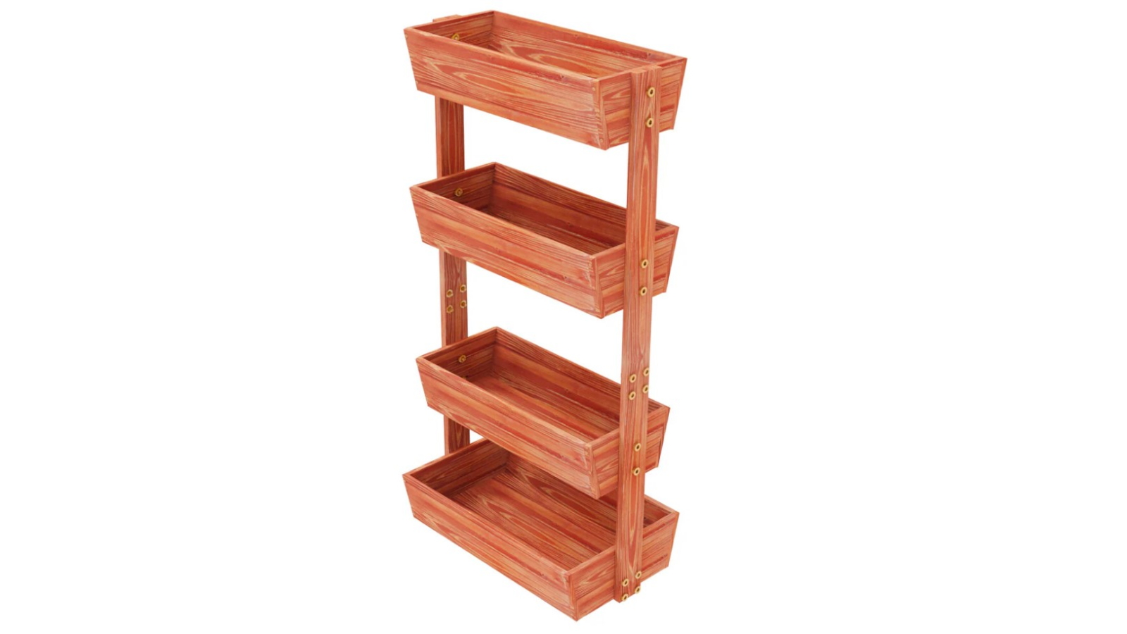 Pretty and Practical 4-Tier Wooden Ladder Garden Bed Stand