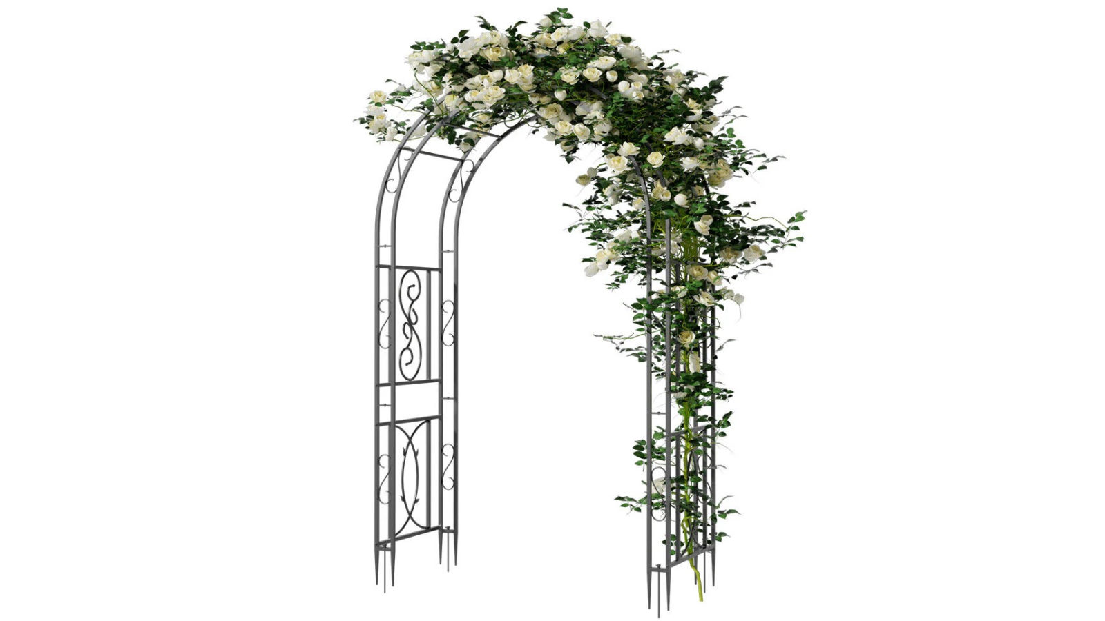 Pretty & Practical XXL Metal Garden Arch Trellis Outdoor Frame 