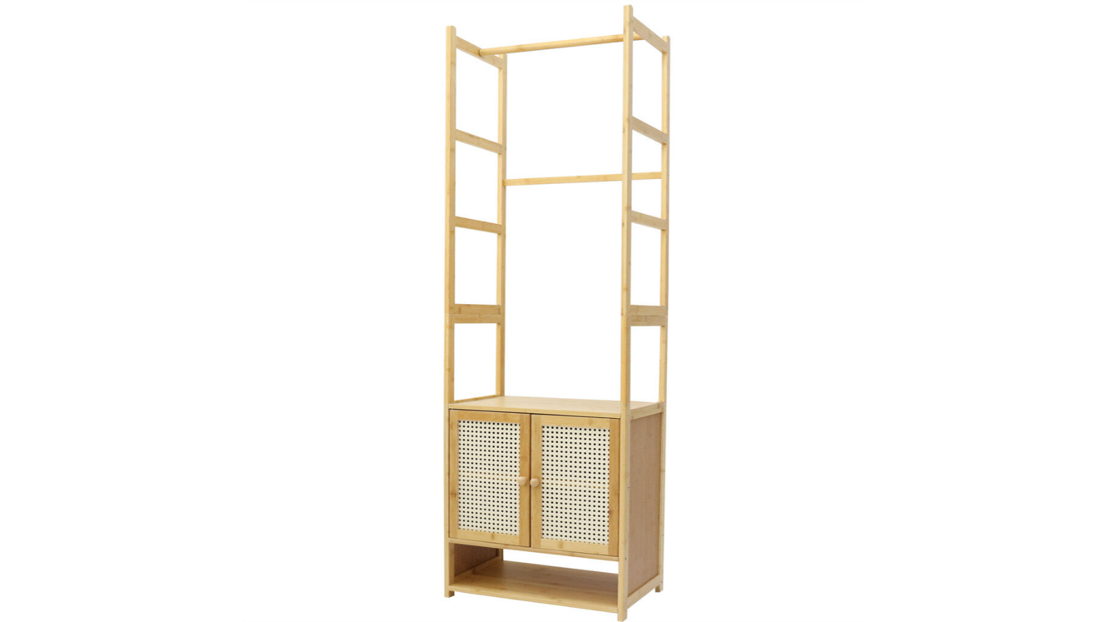 Pretty & Practical Garment Stand with 8 Side Hanging Bars and Cabinet - 1.7metre
