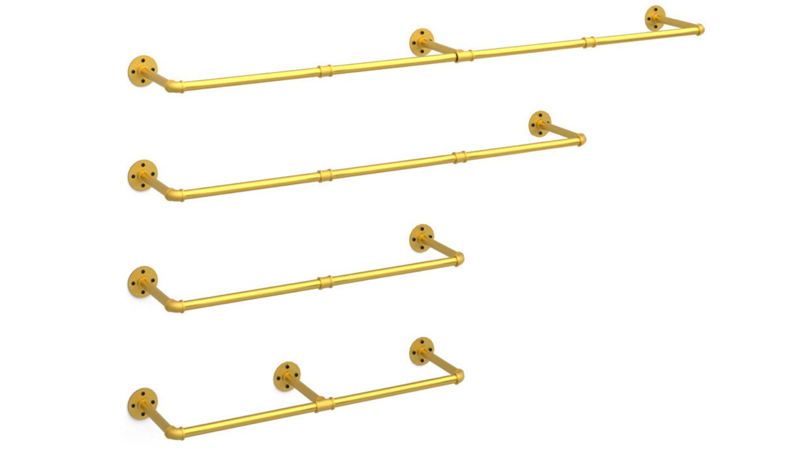 Pretty & Practical Heavy Duty Wall Mounted Clothes Rack - Gold