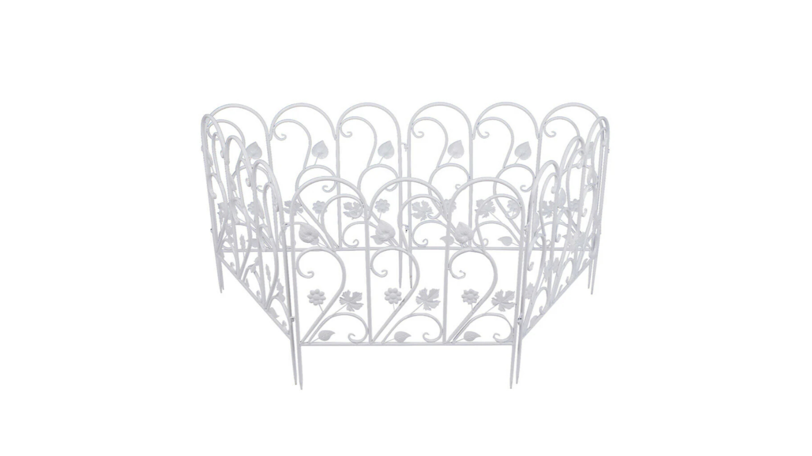 Pretty & Practical Rustproof Garden Metal Fence with 5-Panel