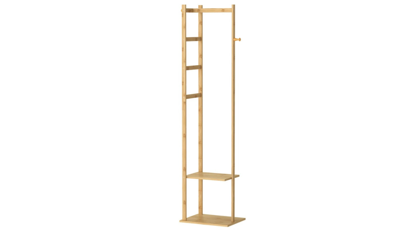 Pretty & Practical Bamboo Clothes Stand with Storage Shelf