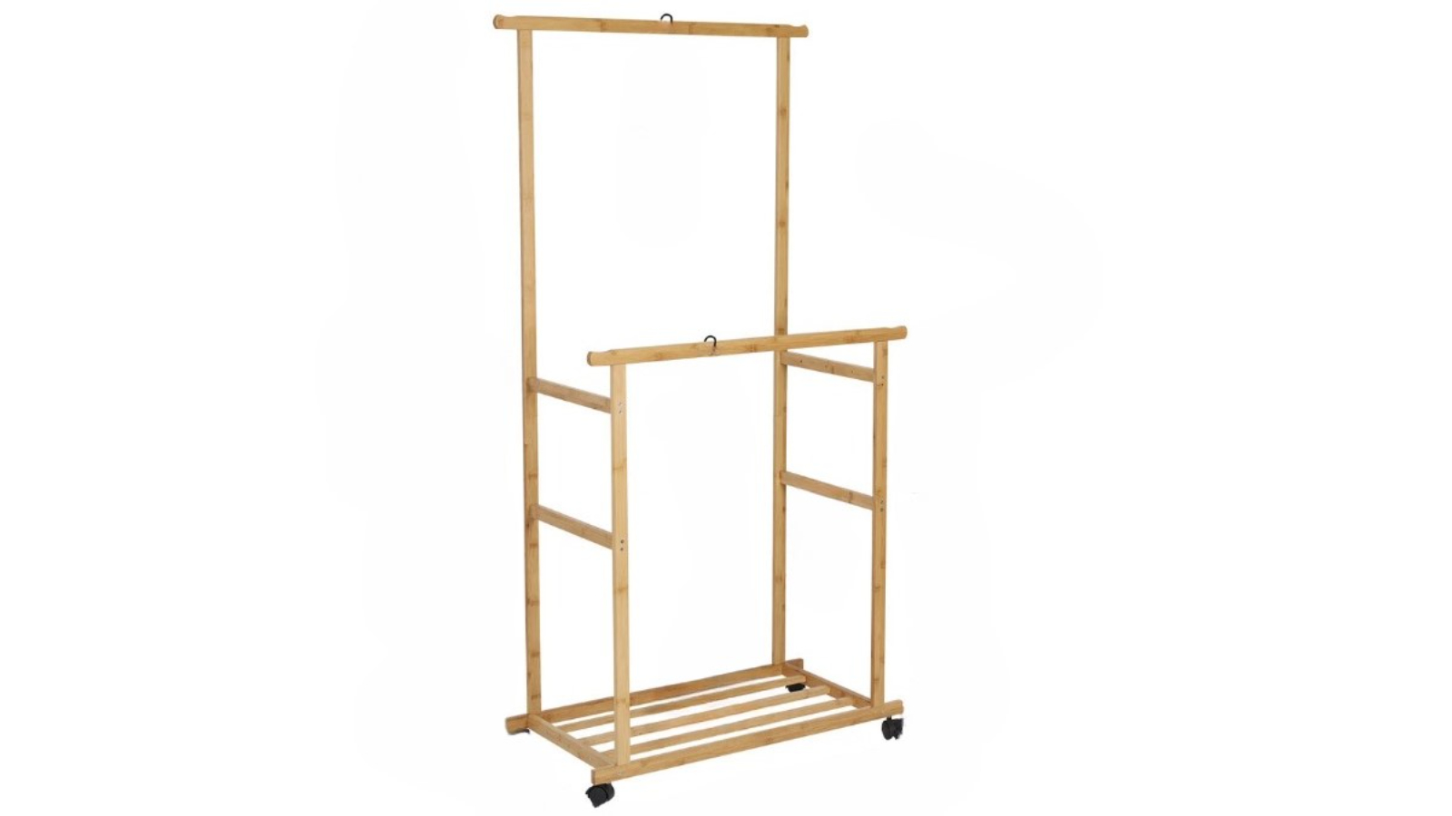 Pretty & Practical Rolling Clothes Rack with Double Hanging Rails