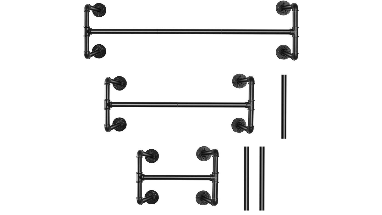 Pretty & Practical 2 Base Detachable Industrial Pipe Garment Bar