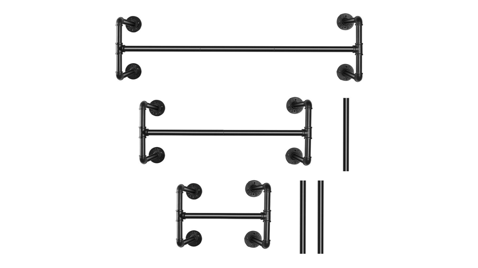 Pretty & Practical Wall Mounted Clothes Rack with Removable Garment Bar