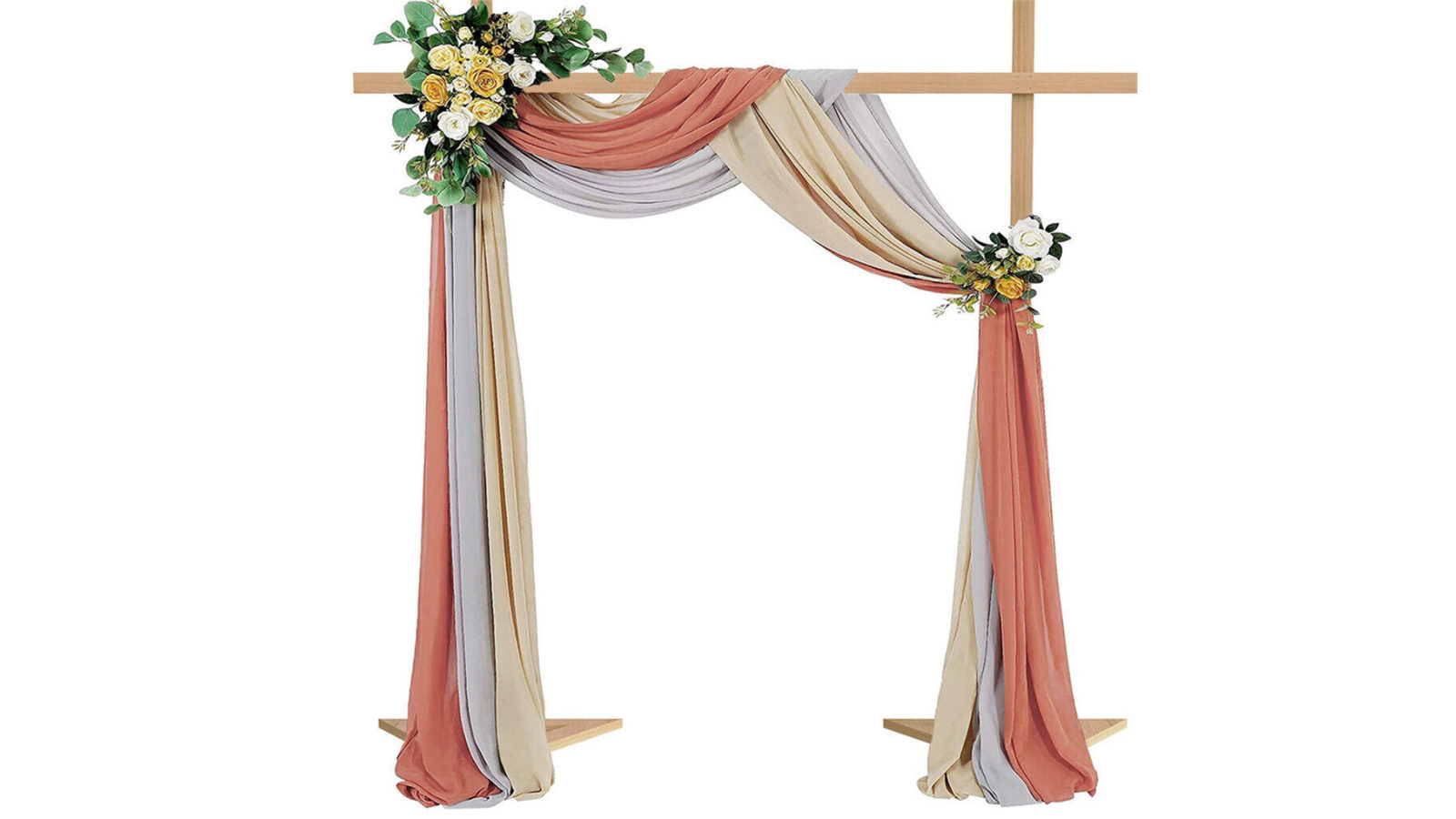 Pretty & Practical 3X3m Wooden Wedding Arch with Garden Trellis Backdrop