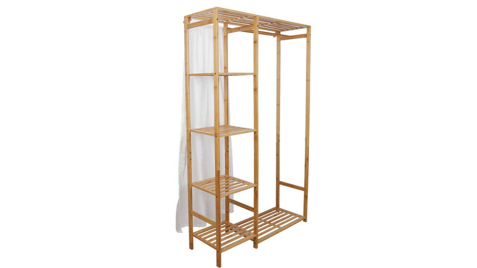 Pretty & Practical Wooden Garment Stand and Shoe Rack Storage Shelf