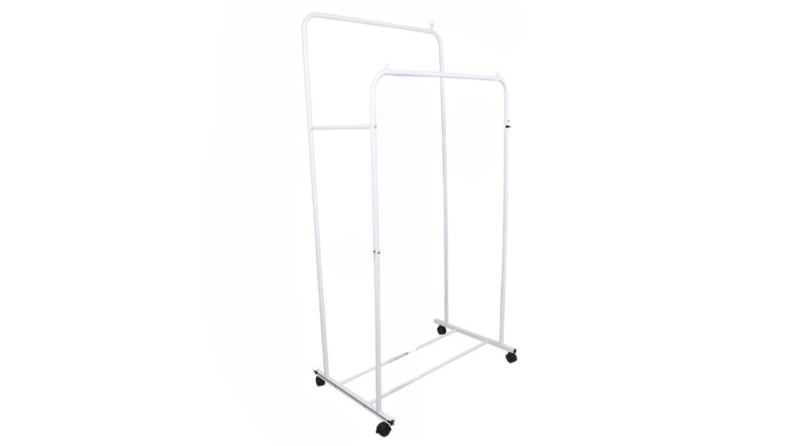 Pretty & Practical Heavy Duty Double Clothes Rack Stand with Wheels