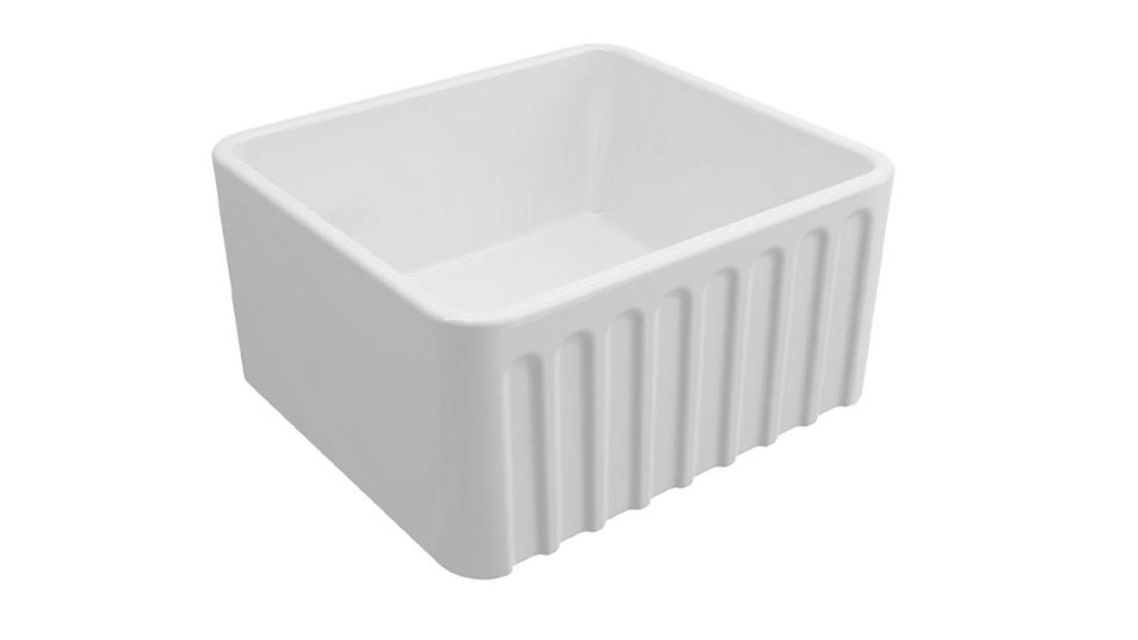 Turner Hastings Novi 50 Fine Fireclay Farmhouse Butler Sink with Overflow - Matte White 