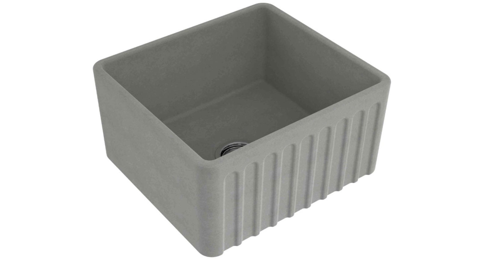 Turner Hastings Novi 50 Fine Fireclay Farmhouse Butler Sink with Overflow - Concrete