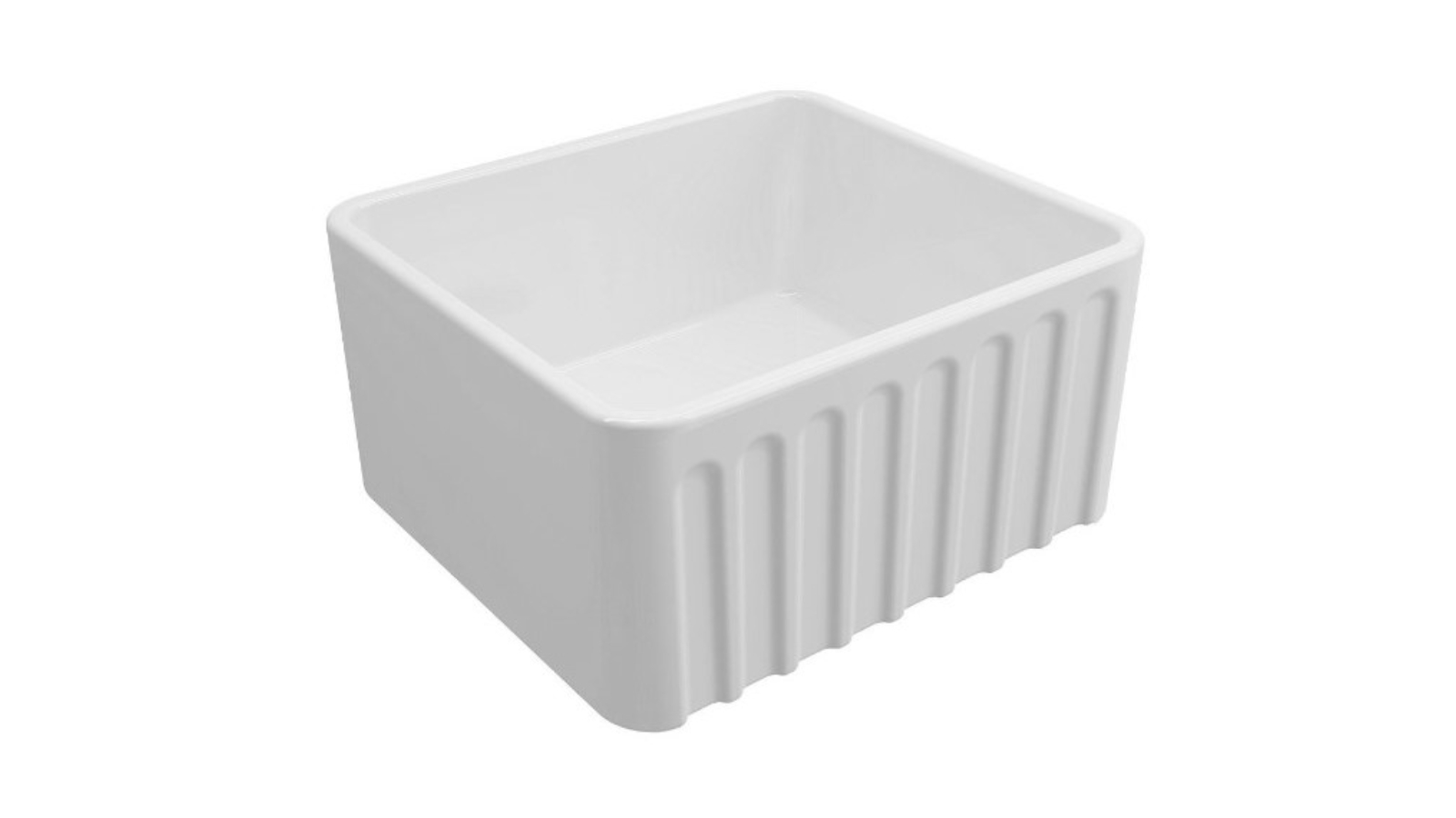 Turner Hastings Novi 50 Fine Fireclay Farmhouse Butler Sink with Overflow - Gloss White